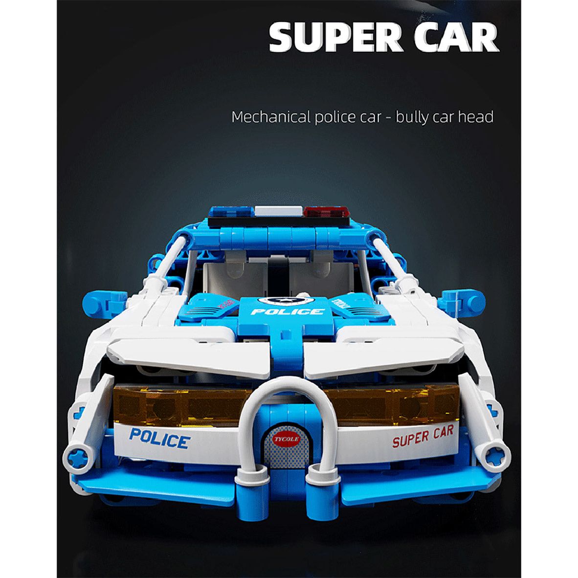 Technical Expert City Super Speed Racing Car Police Patrol Car Model T3039 Building Blocks- 412pcs