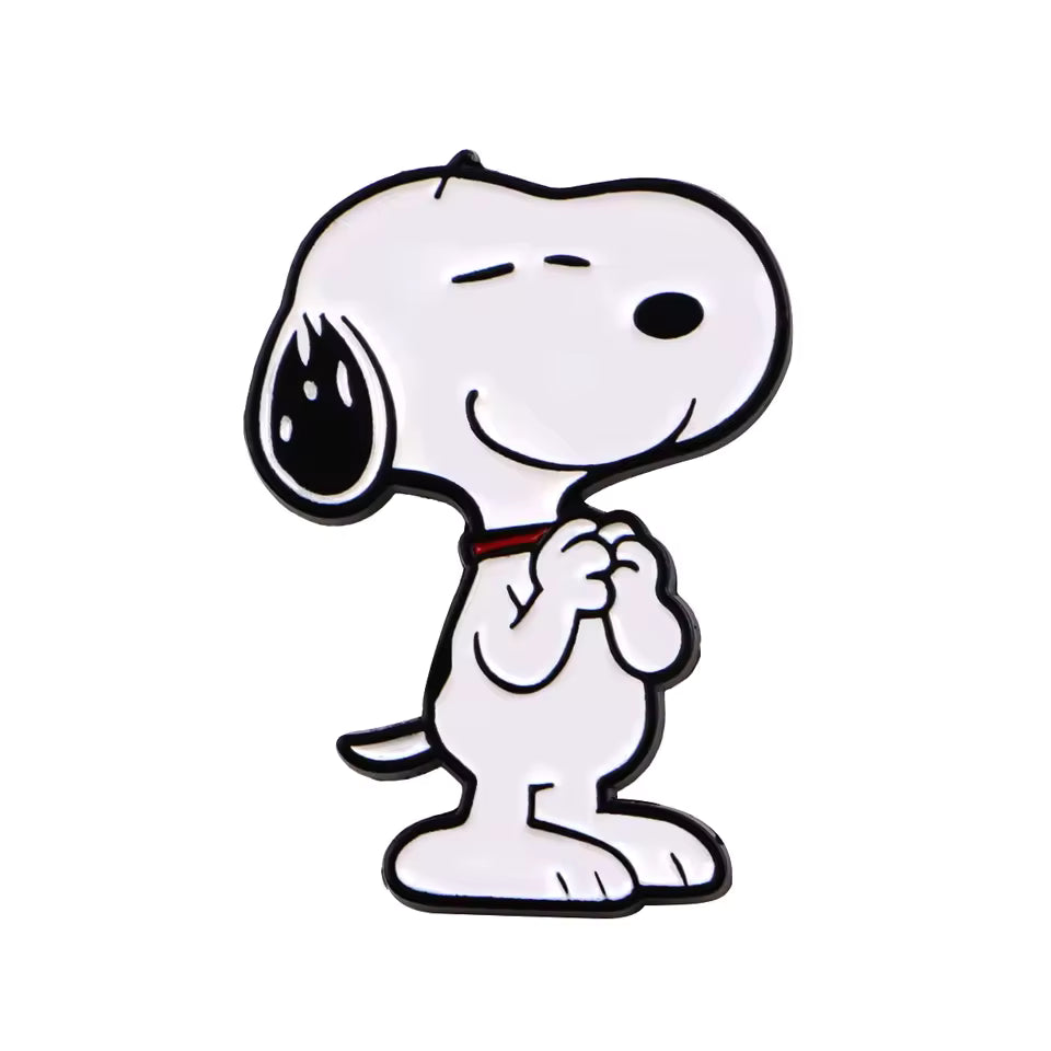 Girl's Brooch for Clothes and Backpack Decorations - White Dogs ( 1pcs & Style may vary )