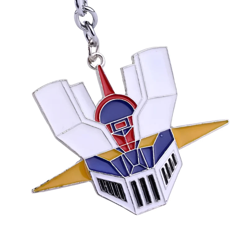 Anime Mazinger Z Metal Keychain UFO Robot Grendizer Logo Pendant Choker Car Keyring Men - 01