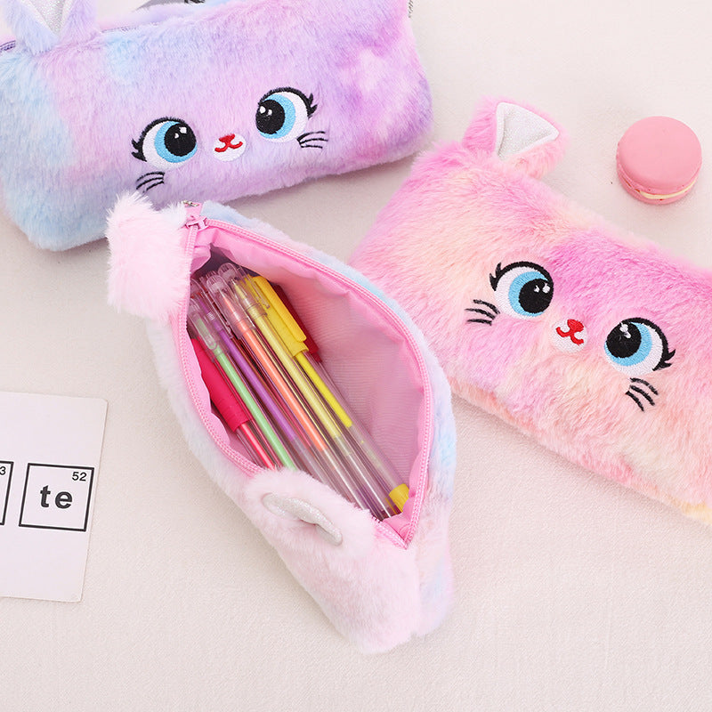 kawaii Plush Pencil Case With 1 Zippers for kids