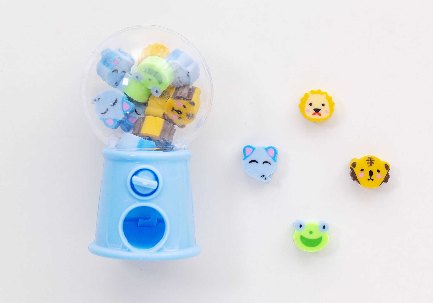 مجموعة واحدة من ممحاة مطاطية لطيفة من Kawaii Creative Gashapon Pencil Cartoon للأطفال - قد يختلف اللون