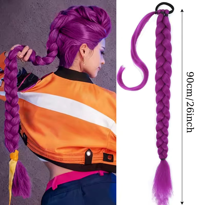 K-Pop Demon Hunters Rumi's Purple Ponytail for Kids – 36 Inch Long