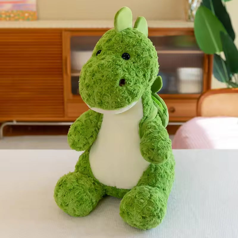 Cute Fluffy Green Dinosaur Plush Toy (45 cm)