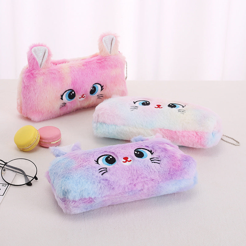 kawaii Plush Pencil Case With 1 Zippers for kids