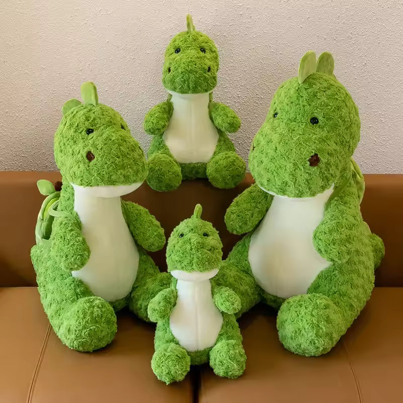🦖 لعبة ديناصور خضراء ناعمة ولطيفة (45 سم)