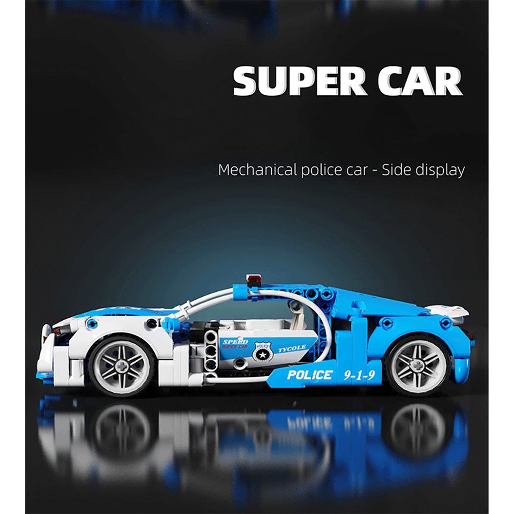 Technical Expert City Super Speed Racing Car Police Patrol Car Model T3039 Building Blocks- 412pcs