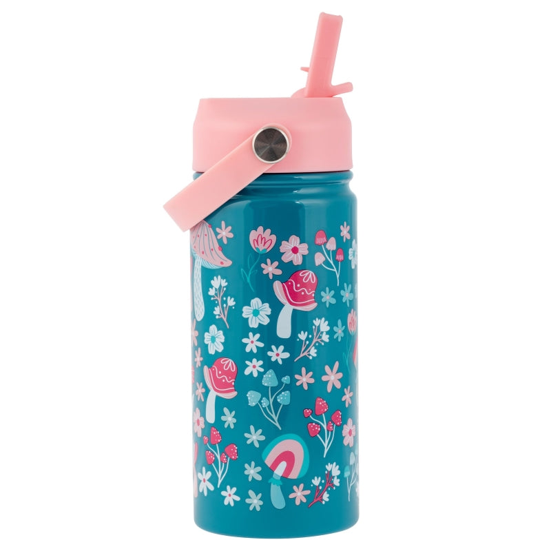 Stephen Joseph Insulated Stainless Steel Bottle with Handle – Mushroom, 414ml