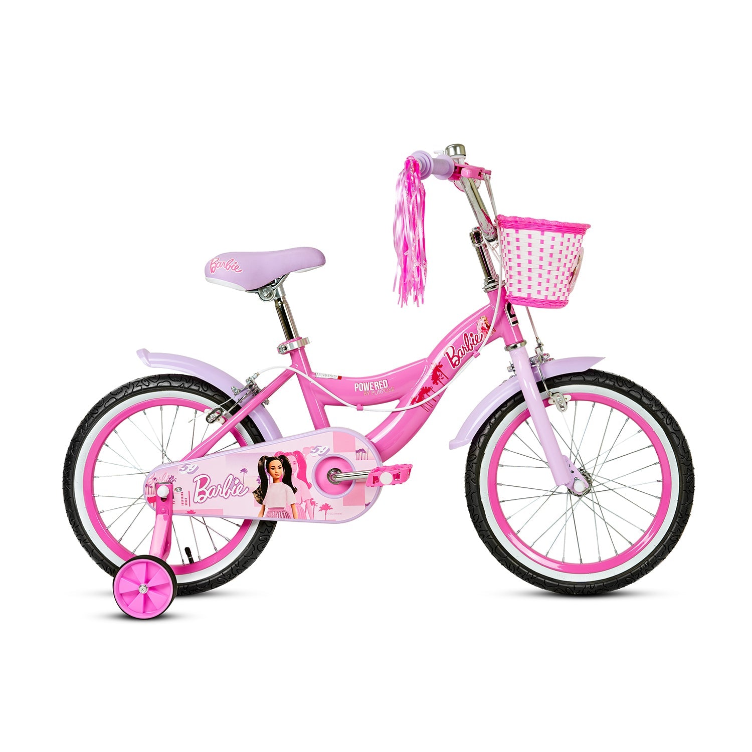Spartan Barbie Bicycle, Rear Caliper Brakes, Easy Saddle Height Adjustment, Colorful, 4 Years+ - 16 Inches