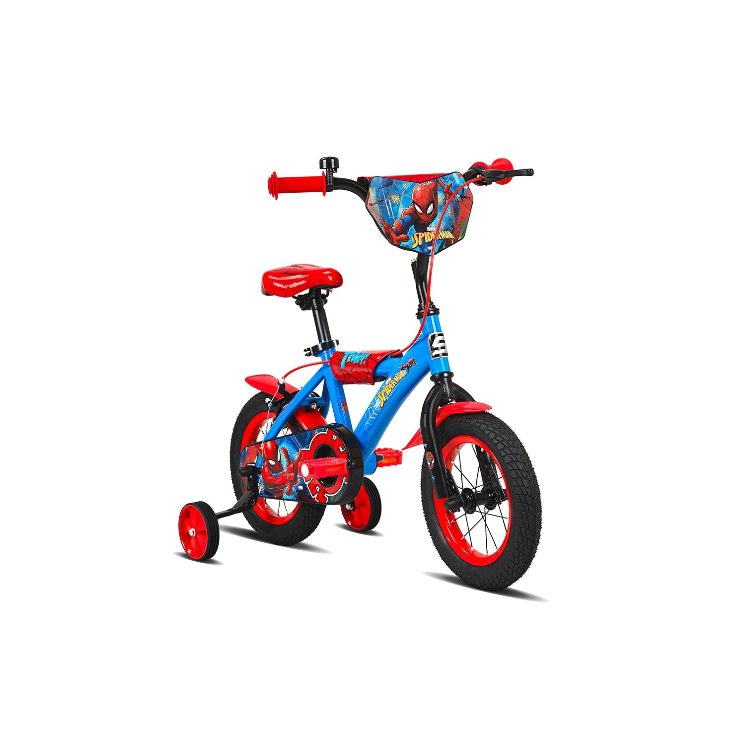 Spartan Marvel Amazing Spiderman Bicycle, Rear Caliper Brakes, Easy Saddle Height Adjustment, Colorful, 3 Years+ - 12 Inches