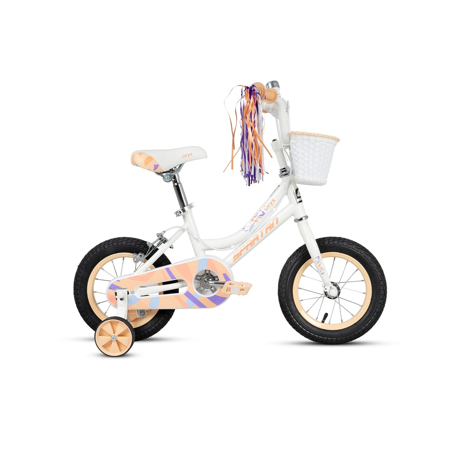 Spartan Oryx Bicycle, Rear Caliper Brakes, Easy Saddle Height Adjustment, Colorful, 4 Years+, Light Peach - 16 Inches