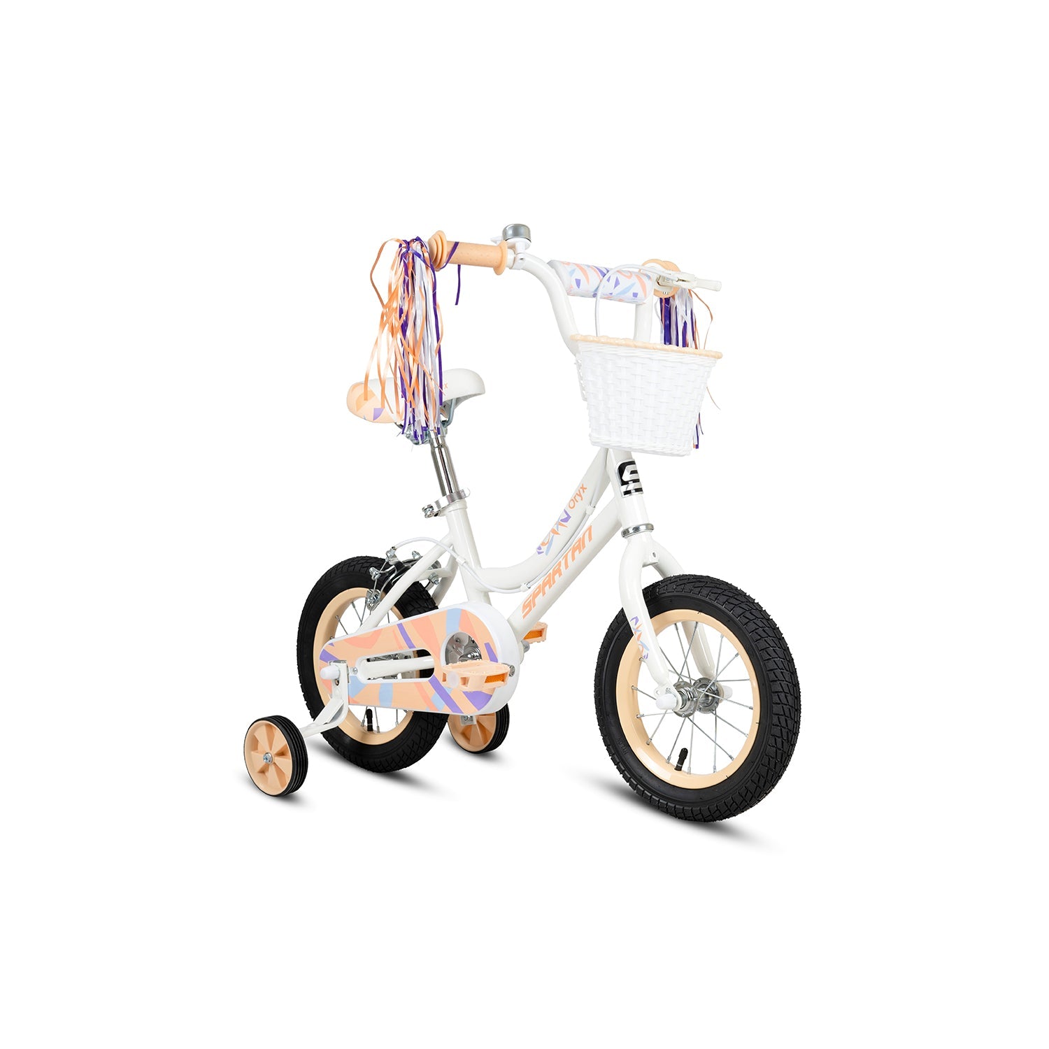 Spartan Oryx Bicycle, Rear Caliper Brakes, Easy Saddle Height Adjustment, Colorful, 4 Years+, Light Peach - 16 Inches