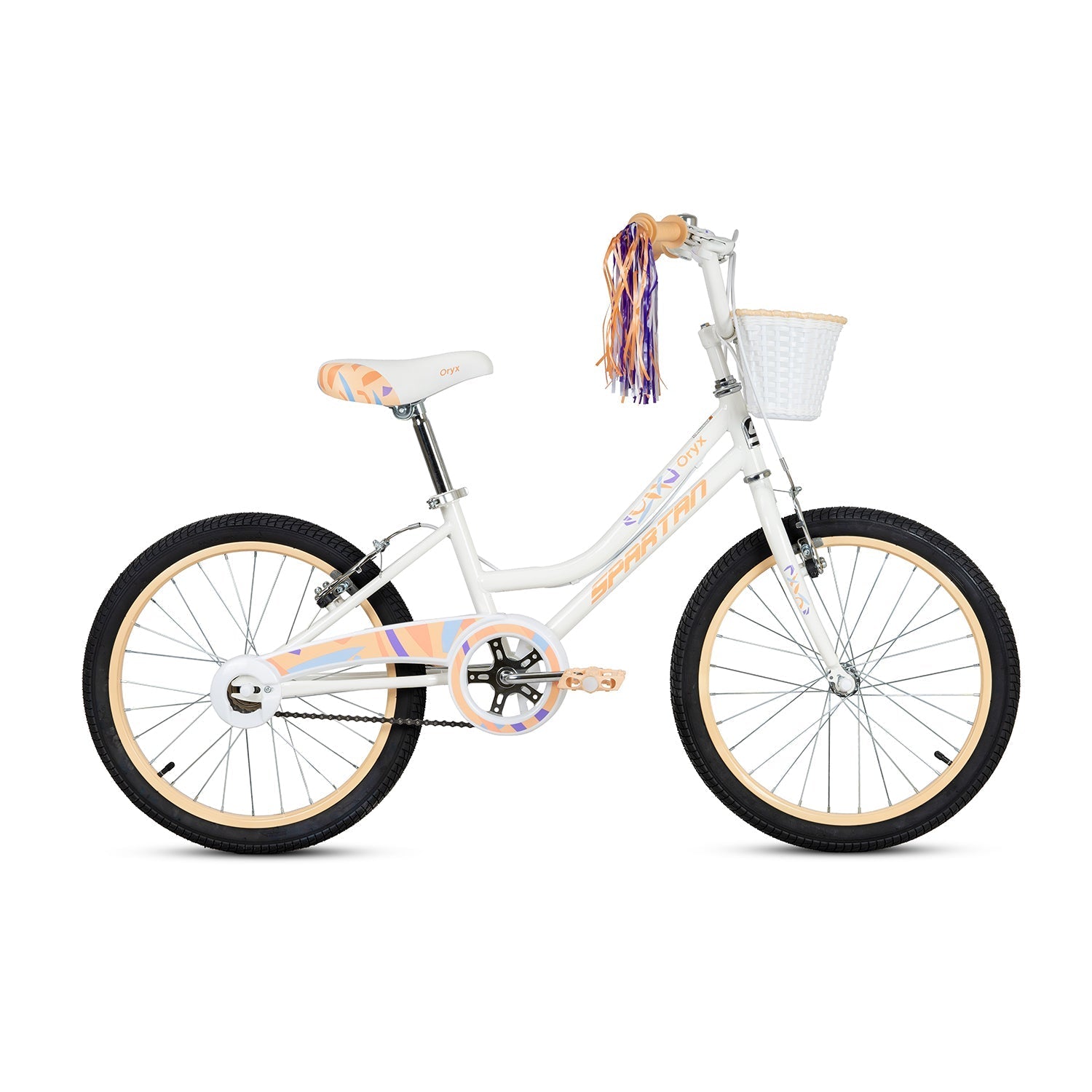 Spartan Oryx Bicycle, Rear Caliper Brakes, Easy Saddle Height Adjustment, Colorful, 6 Years+, Light Peach - 20 Inches