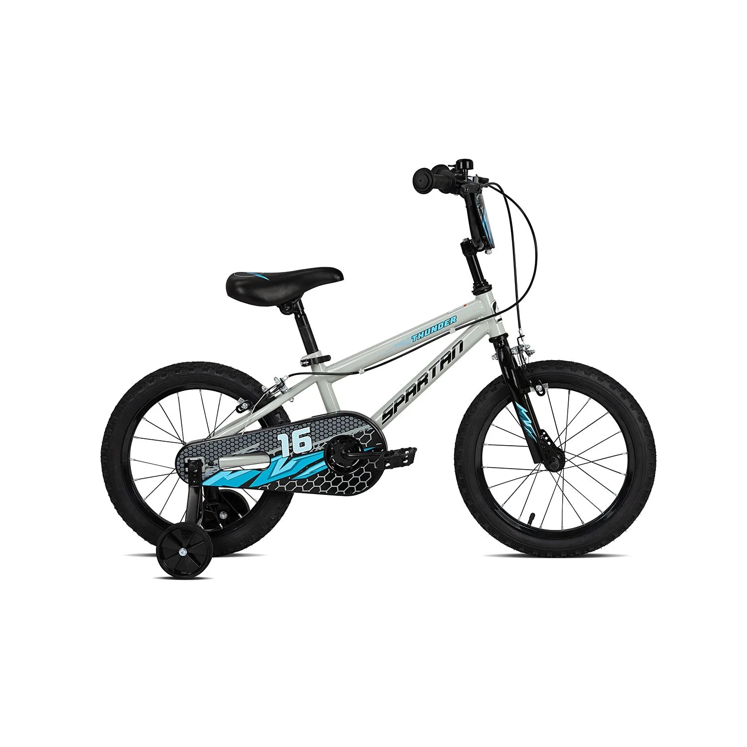 Spartan Thunder Bicycle, Rear Caliper Brakes, Easy Saddle Height Adjustment, Gray Gloss 4 Years+ - 16 Inches