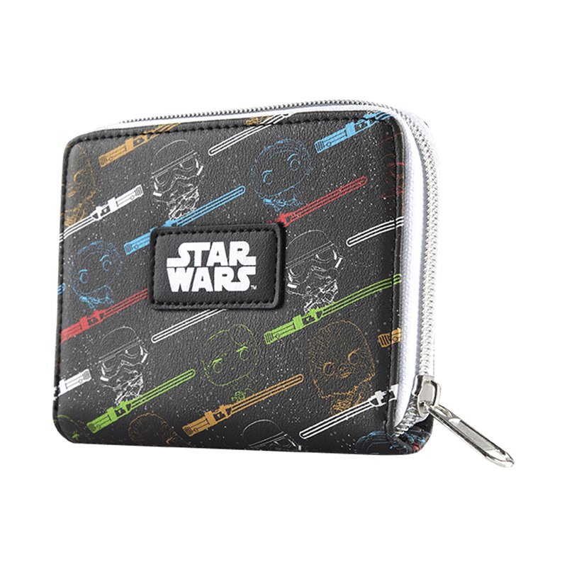 Funko Wallet: Star Wars Light Saber Print Zip-Around Wallet