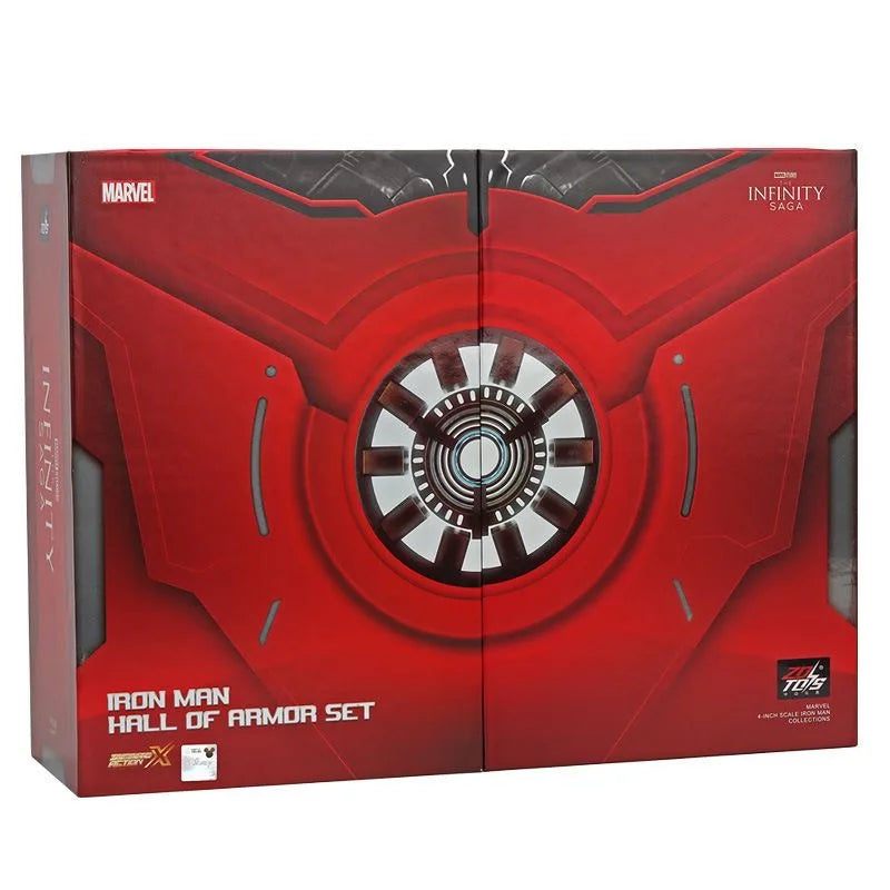 ZD Toys Super Heroes: Marvel - The Infinity Saga - 4 Inch Iron Man Mark 1 , 2 , 3 , 4 , 5 , 6 , 7 Set of (7 PCS) with Hall of Armor