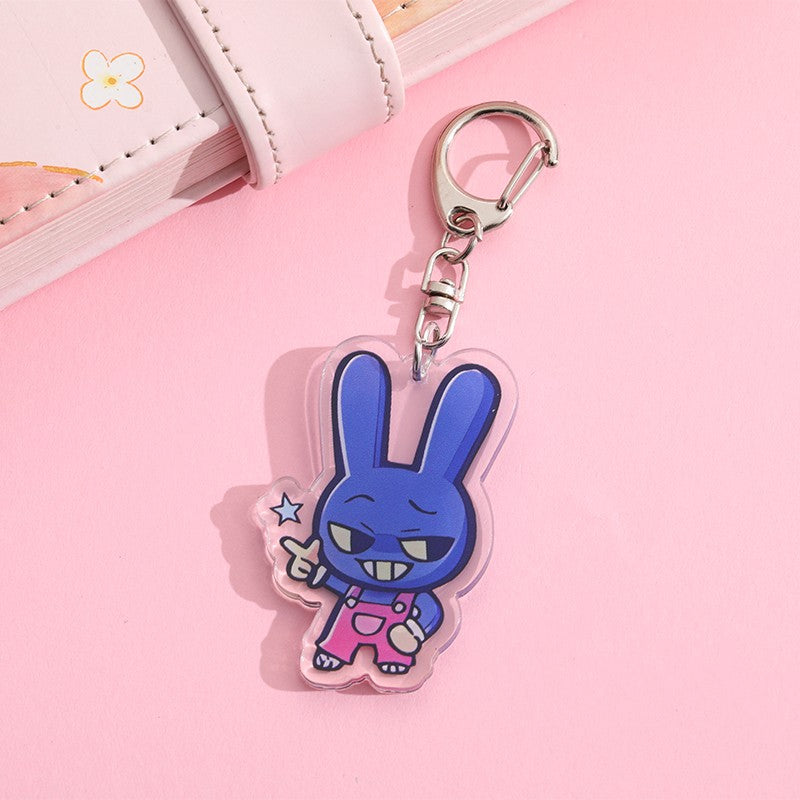 Blue cartoon character keychain 