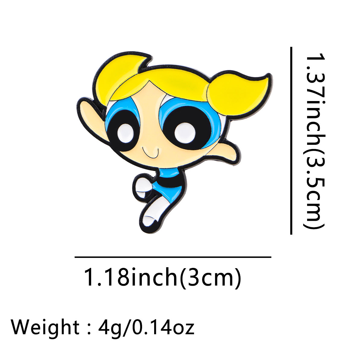 Girl's Brooch for Clothes and Backpack Decorations - Powerpuff (1 pcs & Style may vary)
