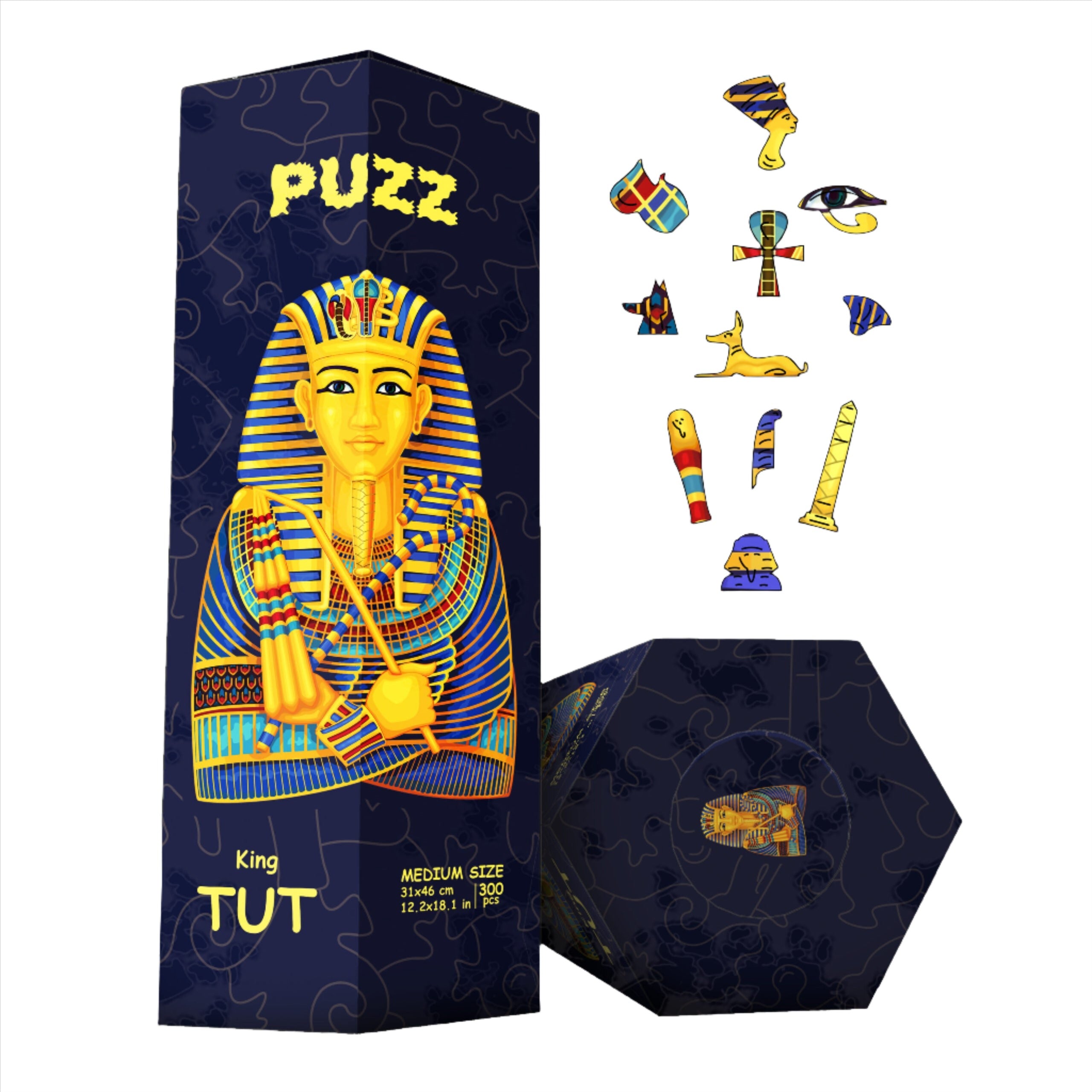 Puzz Wooden Puzzle 300PCS Difficulty Level - King Tut