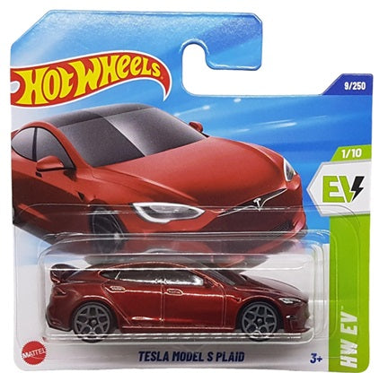 Hot Wheels HW EV -  TESLA MODEL S PLAID BURGANDY
