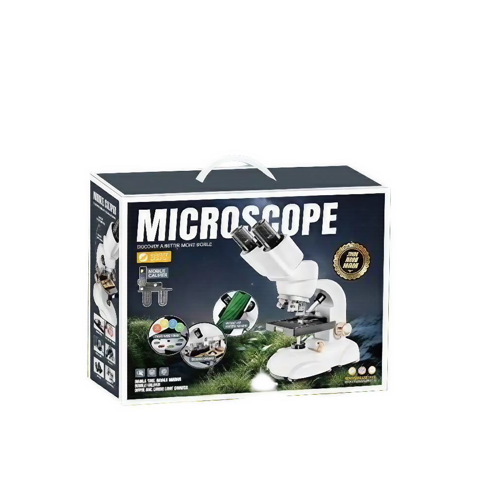 مجموعة مجهر مختبر العلوم للأطفال للمبتدئين - اكتشف عالمًا أفضل للمجهر - 200X، 800X، 1600X
