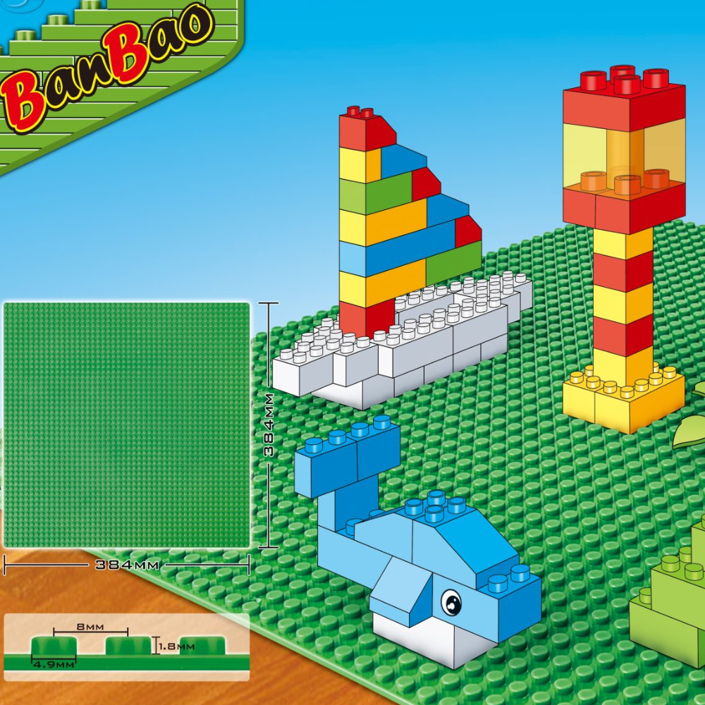 Baseplate for small blocks - Creative Toy for Kids - grey color