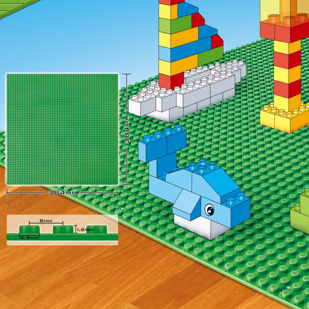 Baseplate for small blocks - Creative Toy for Kids - grey color