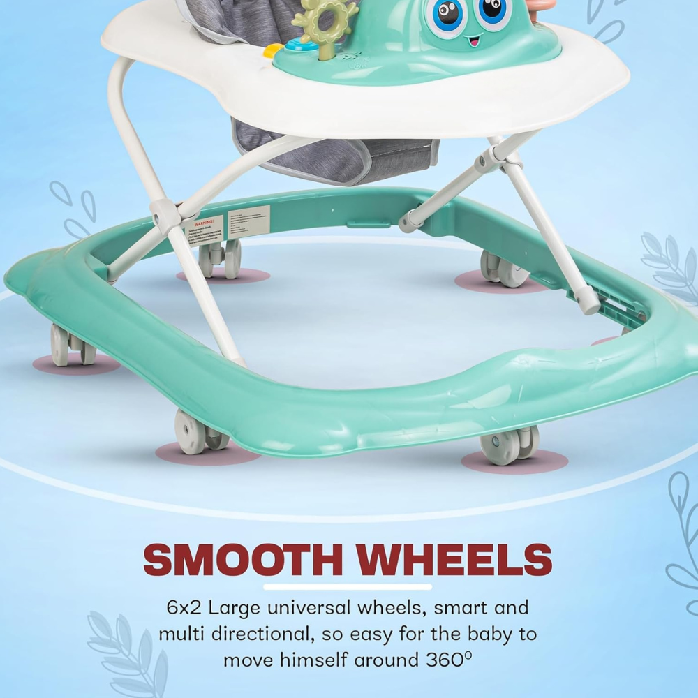 مشاية أطفال بتصميم قابل للطي، قابلة لتعديل الارتفاع بثلاثة مستويات، ولعبة قابلة للتحويل للأطفال