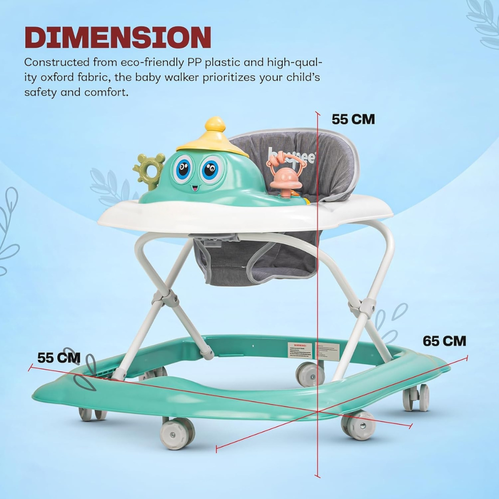 مشاية أطفال بتصميم قابل للطي، قابلة لتعديل الارتفاع بثلاثة مستويات، ولعبة قابلة للتحويل للأطفال