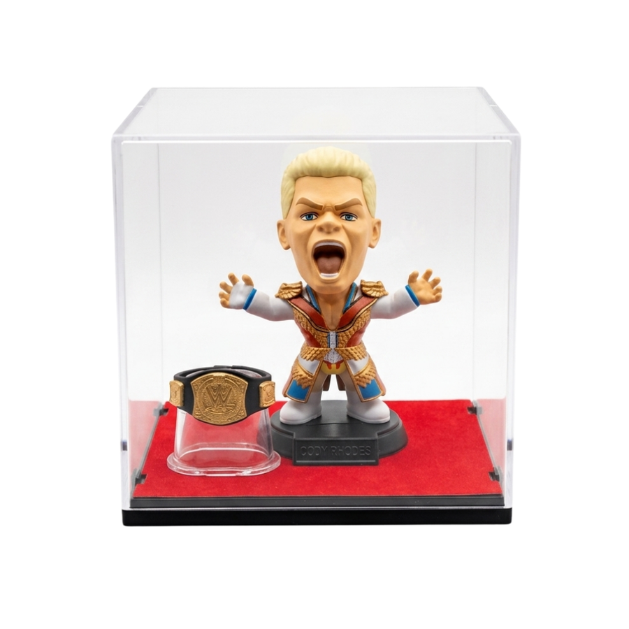 ZURU – WWE Cody Rhodes Collectible Mini Figure with Championship Belt in Acrylic Display Case
