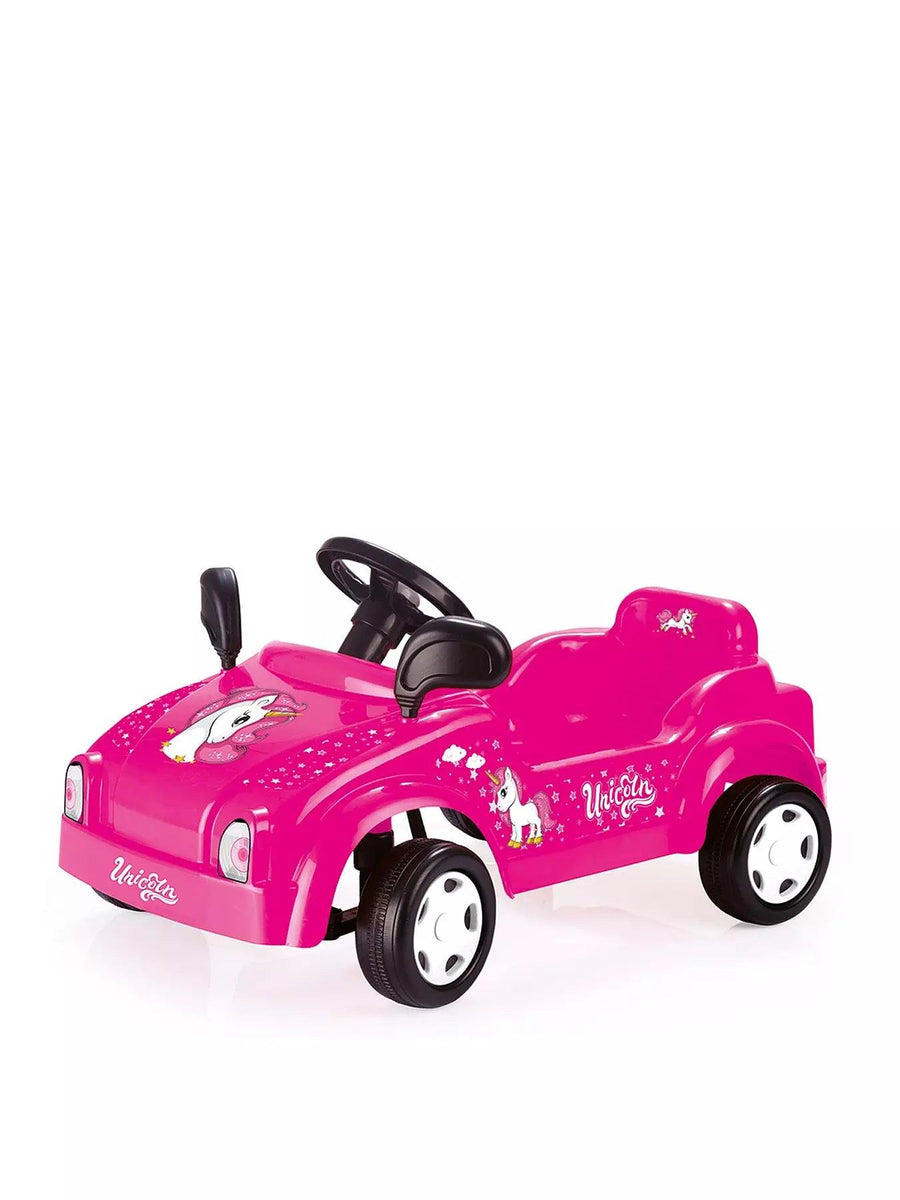 Dolu Pedal Powered Unicorn Pink Race Car With Working Horn