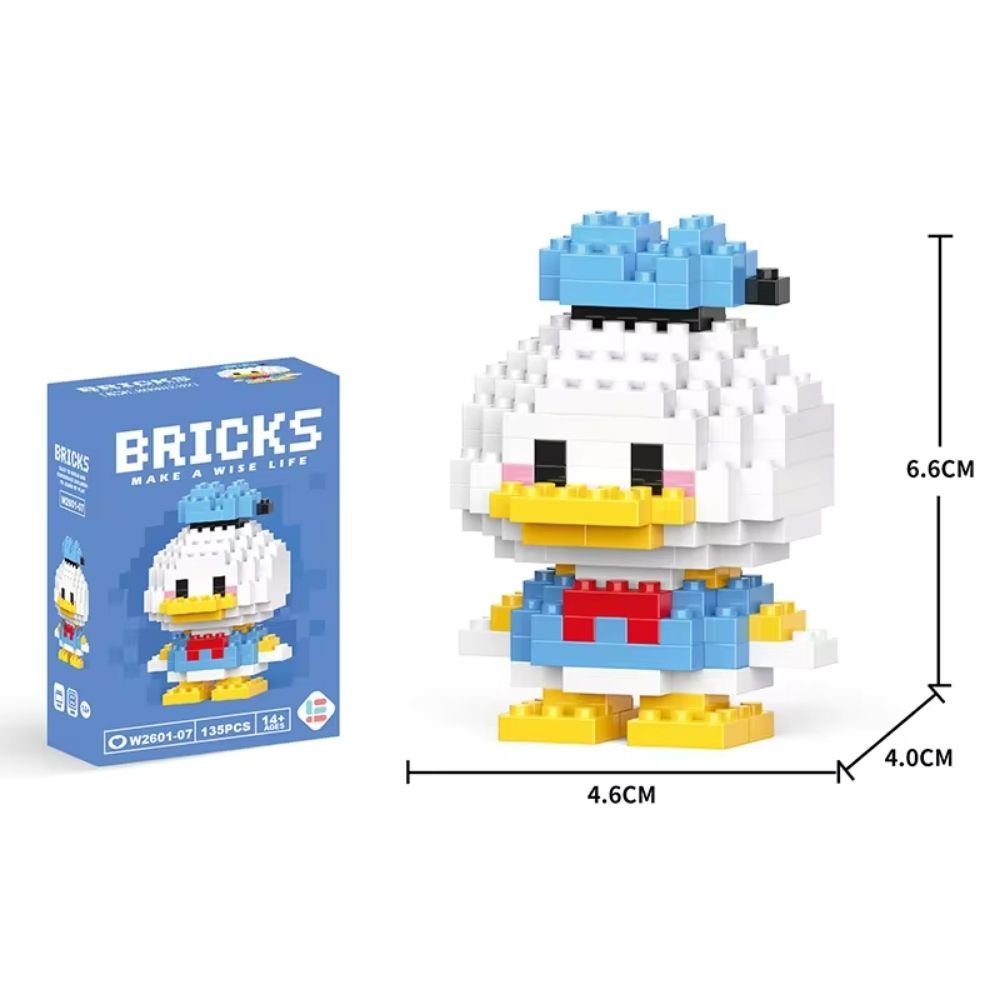 Disney Anime Building Blocks W2601-07 mini Action toy Figures Blocks - Donald duck