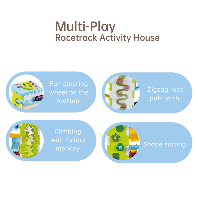 لعبة مسار سباق تعليمي متعدد الاستخدامات، منزل أنشطة، تجميع عجلة القيادة، مسار سباق، فتحة