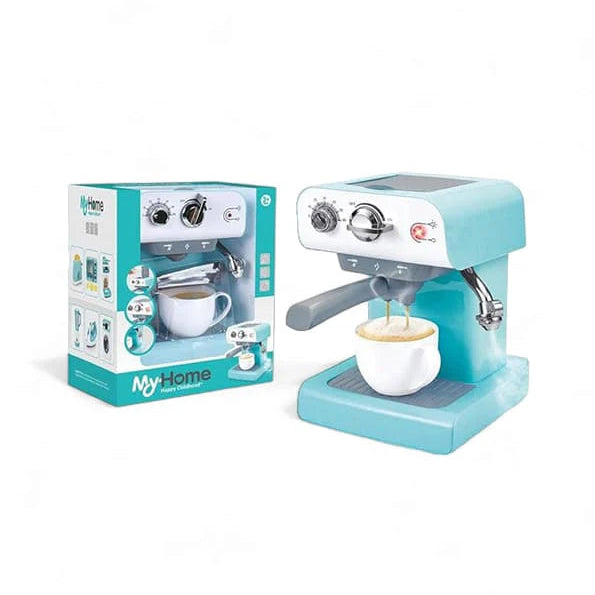 Coffee Maker Role Play Pretend Kitchen Appliance for Kids with Realistic Action, Spray, Light and Sound