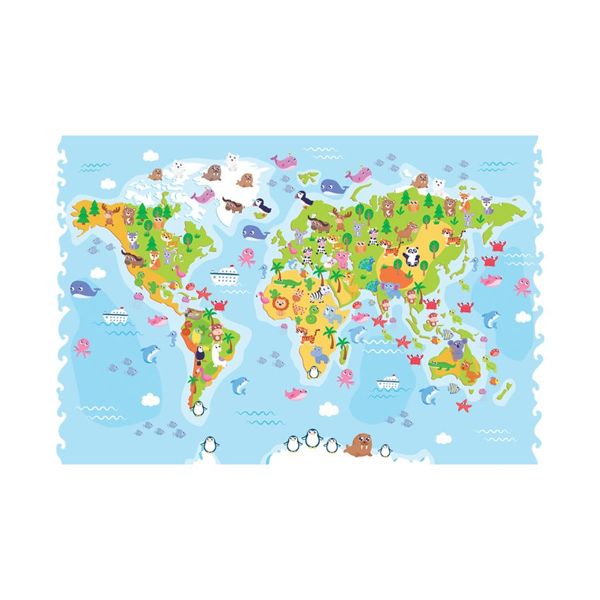 بازل خشبي Puzz 100 قطعة مستوى الصعوبة - خريطة العالم للأطفال
