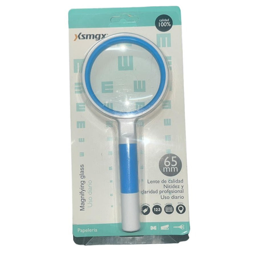 Xsmgx XSM-8065 High Quality Magnifier Size 65 mm For Office, Student - White Blue
