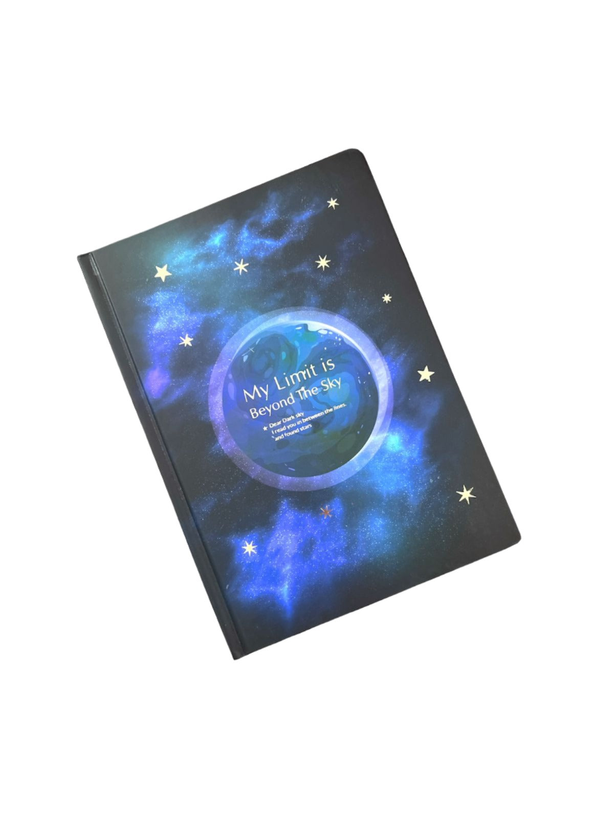 2BE Notebook A5 With Rubber Band  -  My Limit Is Beyond The Sky ( Bluish Black )