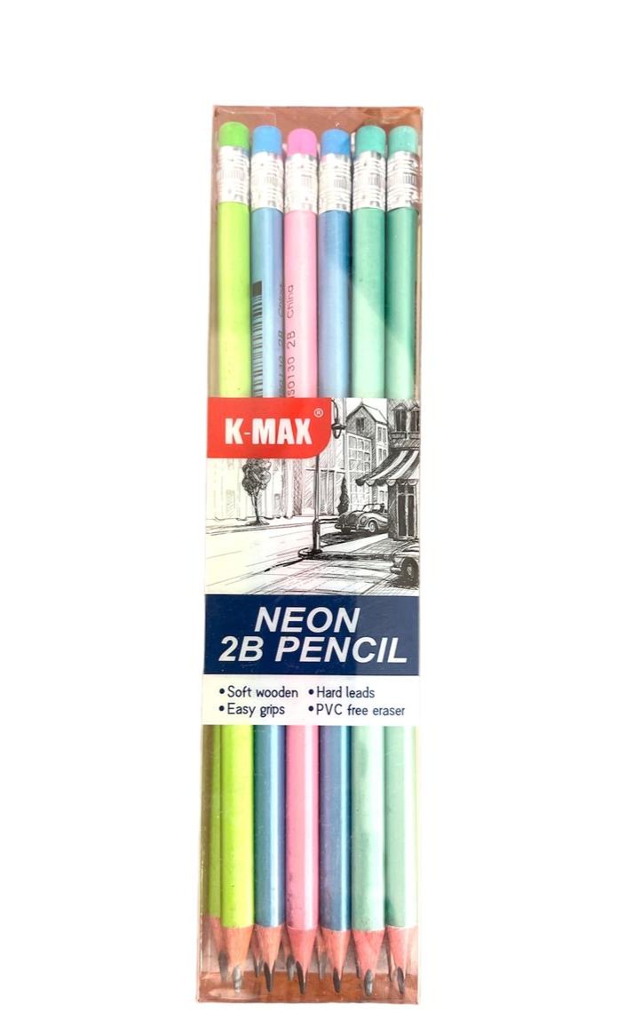 قلم رصاص K-MAX Neon 2B - عبوة من 12 قلمًا