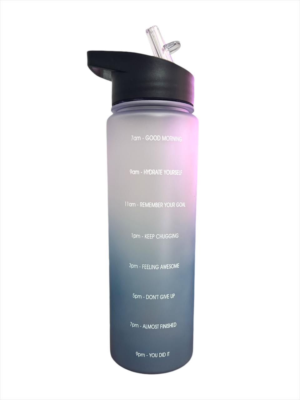 700 ml Water Bottle with Straw, Time Markings Motivational Sport Water Bottle, Tritan Drinks Bottle for Girls, Boy