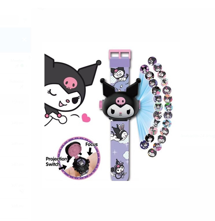 Projection children's watch -Kuromi - 24 types of images of heroes .Projector Watch