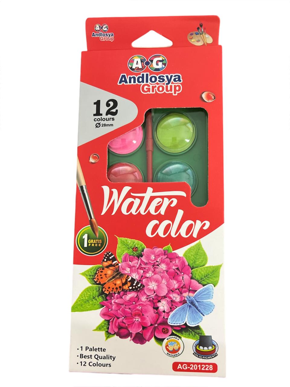 Andlosya Group water color set non toxic- 12 colours AG-201228