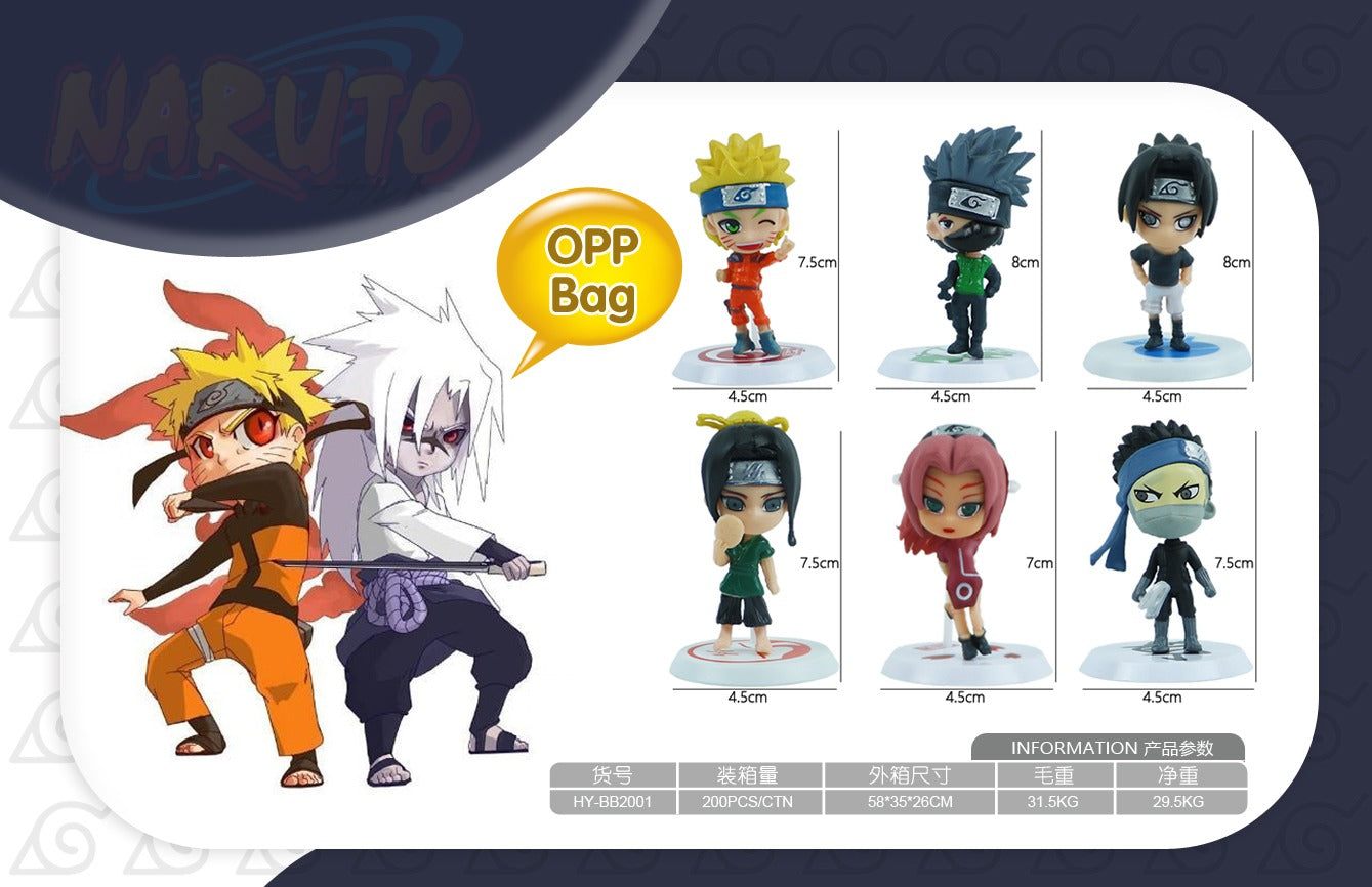 Action Figures Set Of 6 Naruto Anime 7-8 cm E13-809