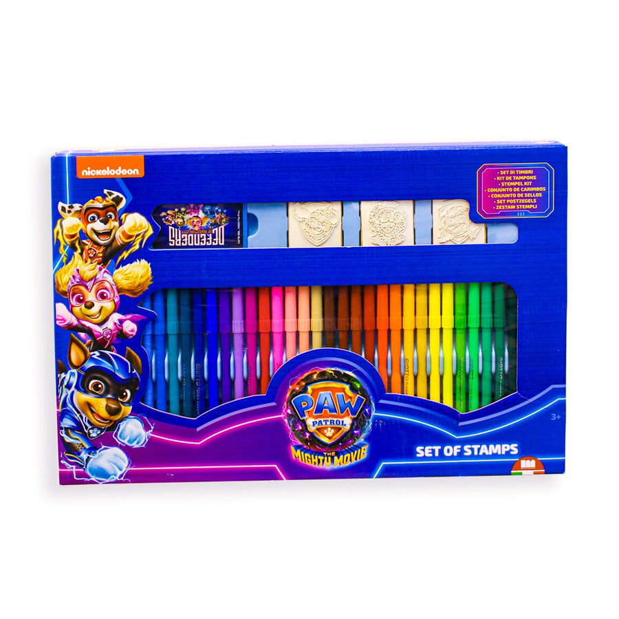 Multiprint Box  Paw Patrol Movie Set Of Stamps With 36 Washable felt-tip Pens