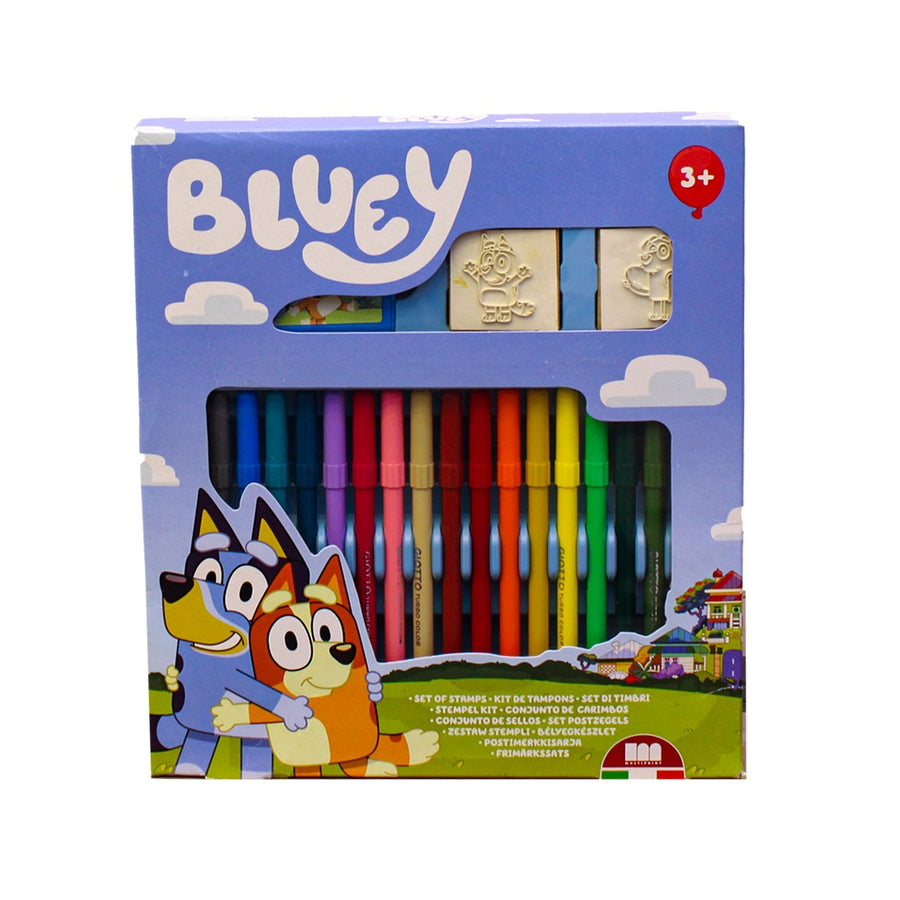 Multiprint Bluey Stamp Set with 18 Washable Felt Tip Pens