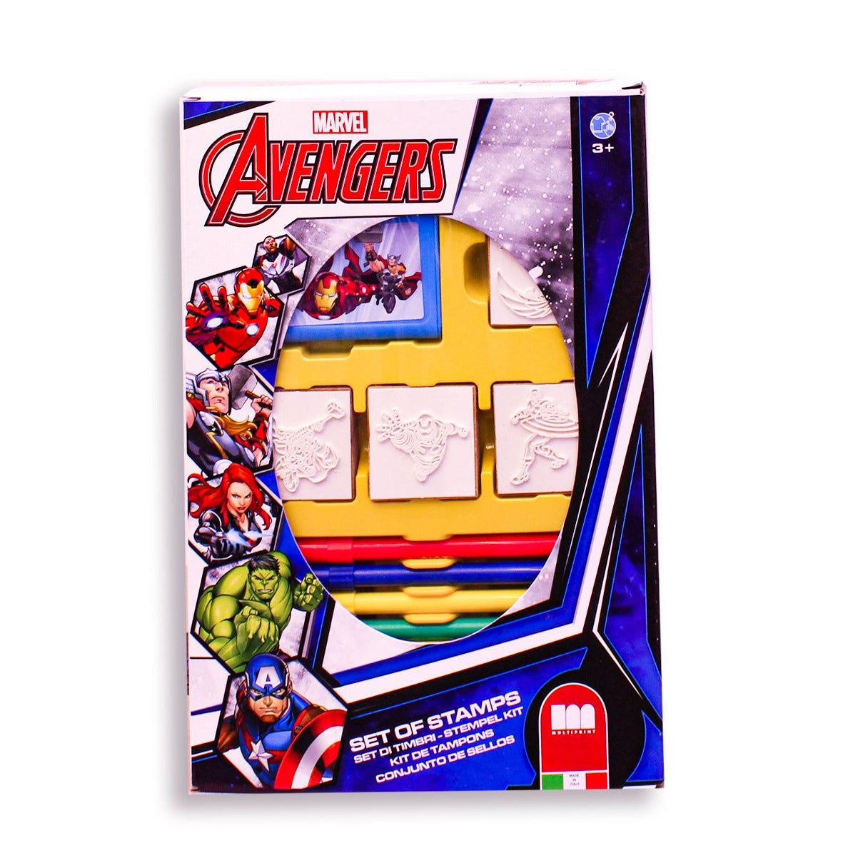 Multiprint Avengers Set Of Stamps With 7 Washable Felt Tip Pens