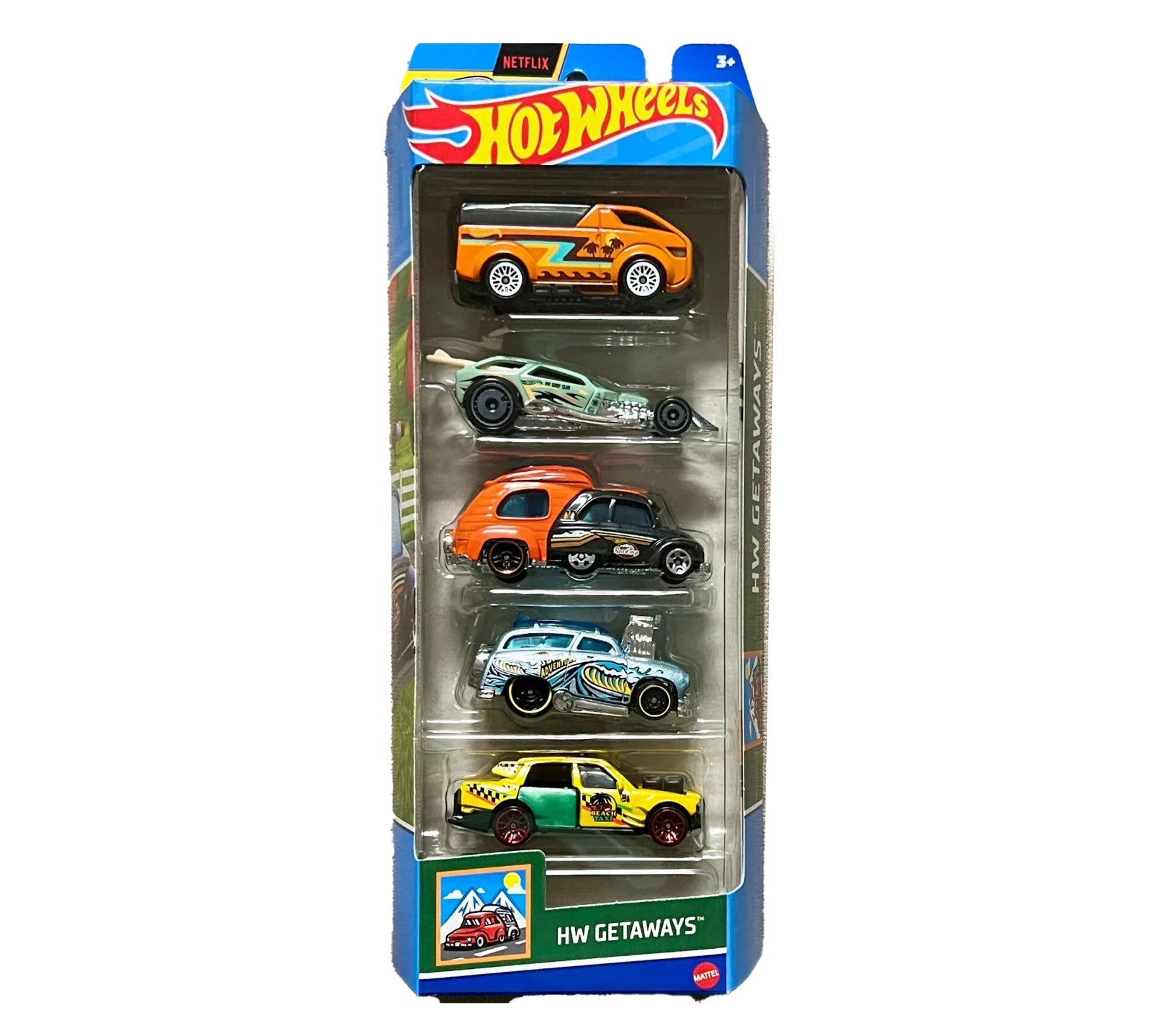 Hot wheels HW GETAWAYS , Set of Hot wheels 5 Pack In 1:64 scale