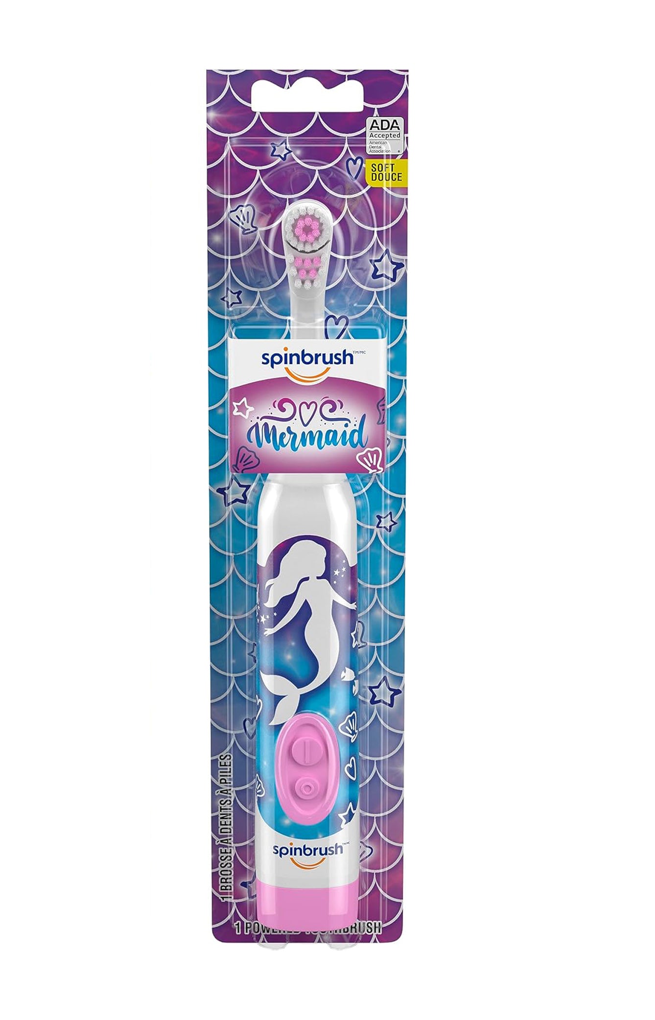 Spinbrush Mermaid Kids Toothbrush Battery-Powered Electric Toothbrush