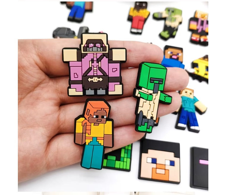 20-Piece Premium PVC Shoe Charm Minecraft Set -Inspired Floral & Fashion Motifs for Custom Footwear