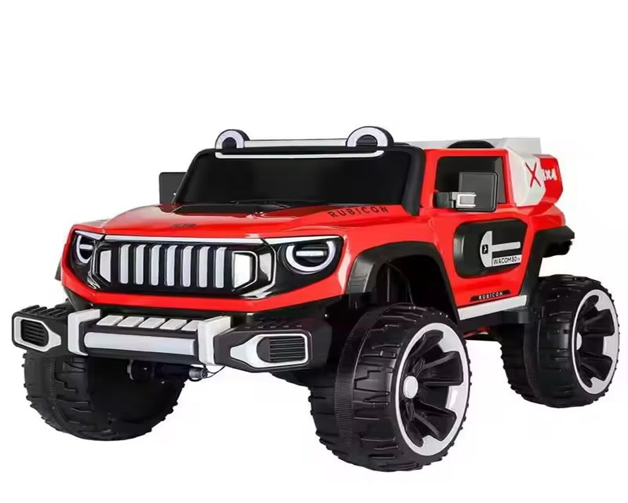 4x4 Kids Electric Ride-On Car with 2.4G Remote Control, 2 Speeds & Shock Absorption - Red