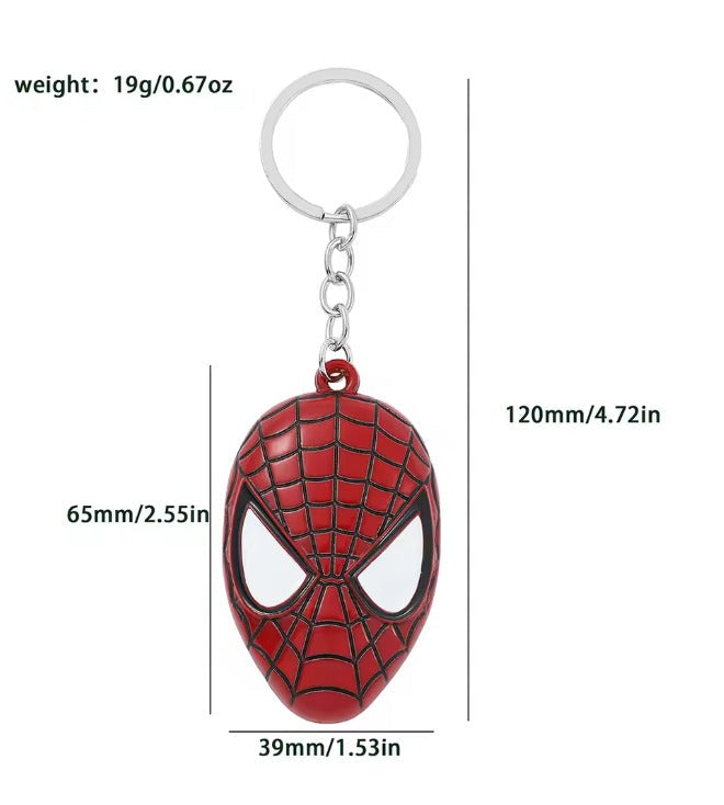 Marvel Spiderman Keychain Anime Avengers Alloy - Spider Mask RED
