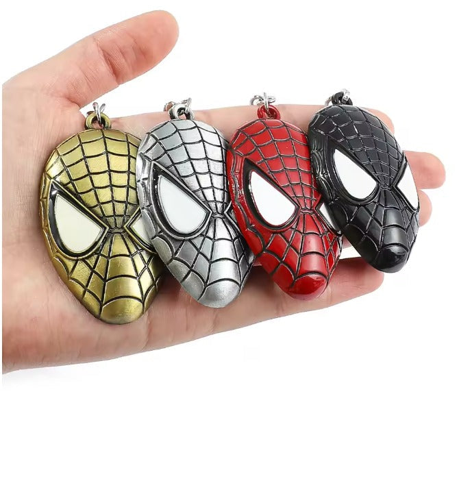 Marvel Spiderman Keychain Anime Avengers Alloy - Spider Mask RED